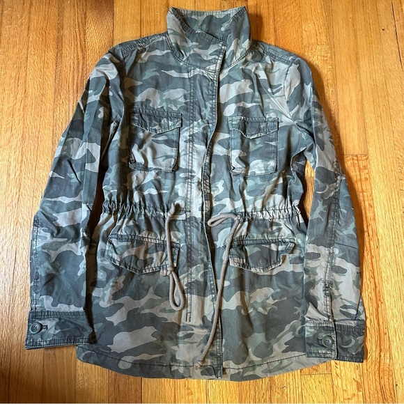 Old Navy Jacket Womens XS  Green Army Camo  Utility Full Zip Long Sleeve (A1 - Picture 1 of 8